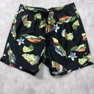 VANS Men Small Mixed Volley Hybrid Shorts Black Lucid Floral AOP swim